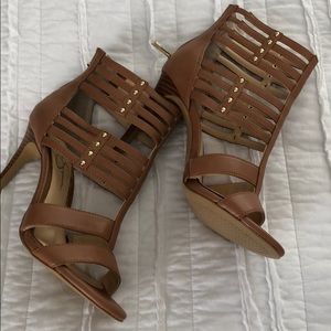 Tan Caged Heels